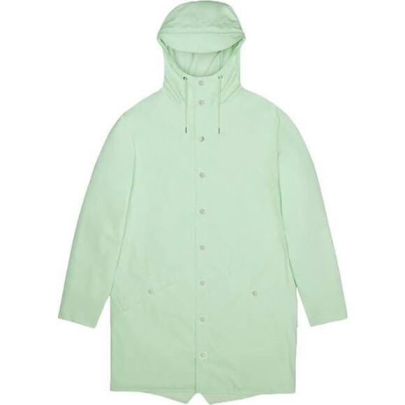 RAINS Unisex Waterproof Rain Jacket With Hood in Mineral color in Size L NWT - Picture 1 of 11